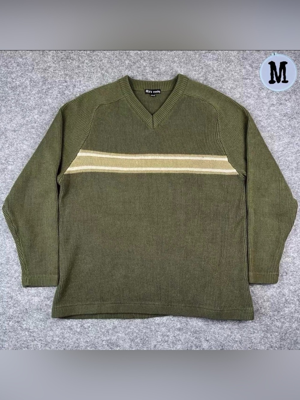 Y2K V-Neck Green Sweater